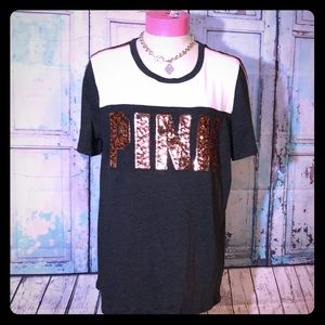 ROSE GOLD VS Pink bling Tee ♥️♥️